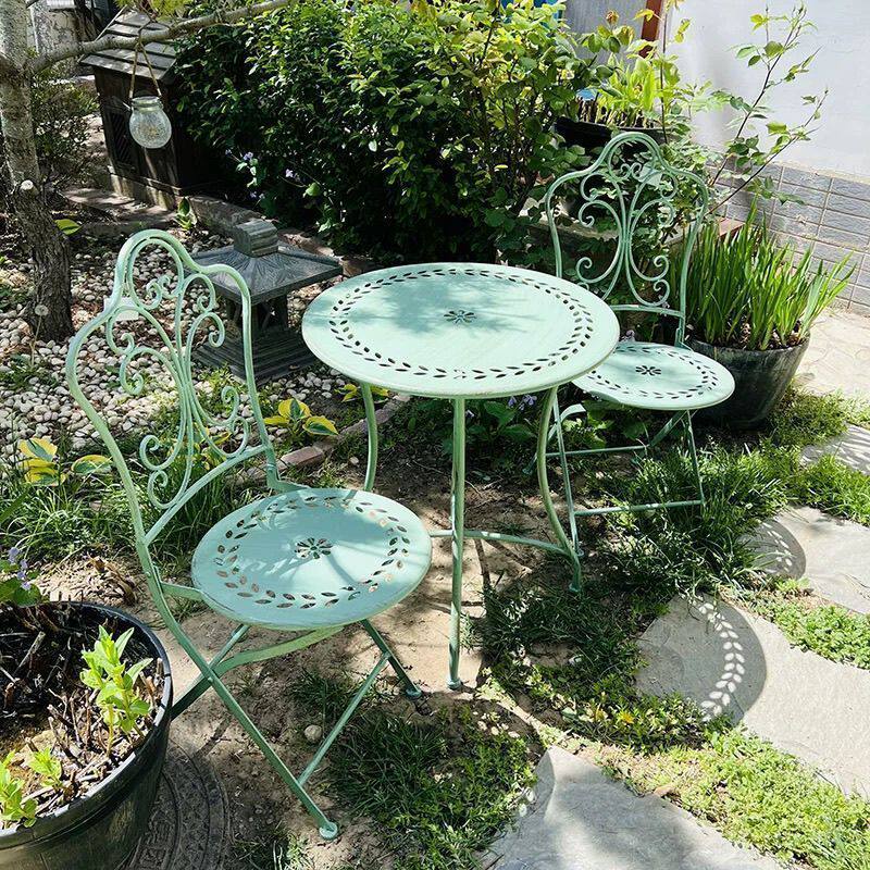 French Country Iron Table and  - Outdoor Furniture Metal Chairs 评论和价格
