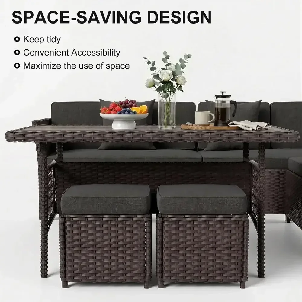 7-Piece Outdoor Wicker Patio F - Outdoor Furniture Metal Chairs 评论和价格