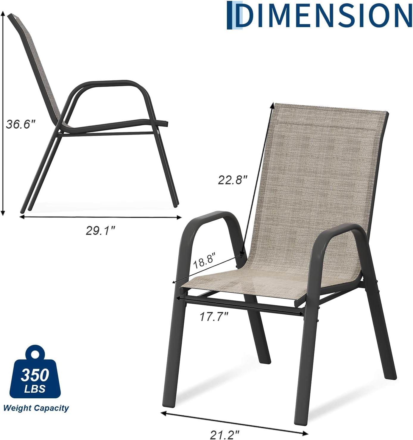 Patio Dining Chairs Set of 4,  - Outdoor Furniture Metal Chairs 评论和价格