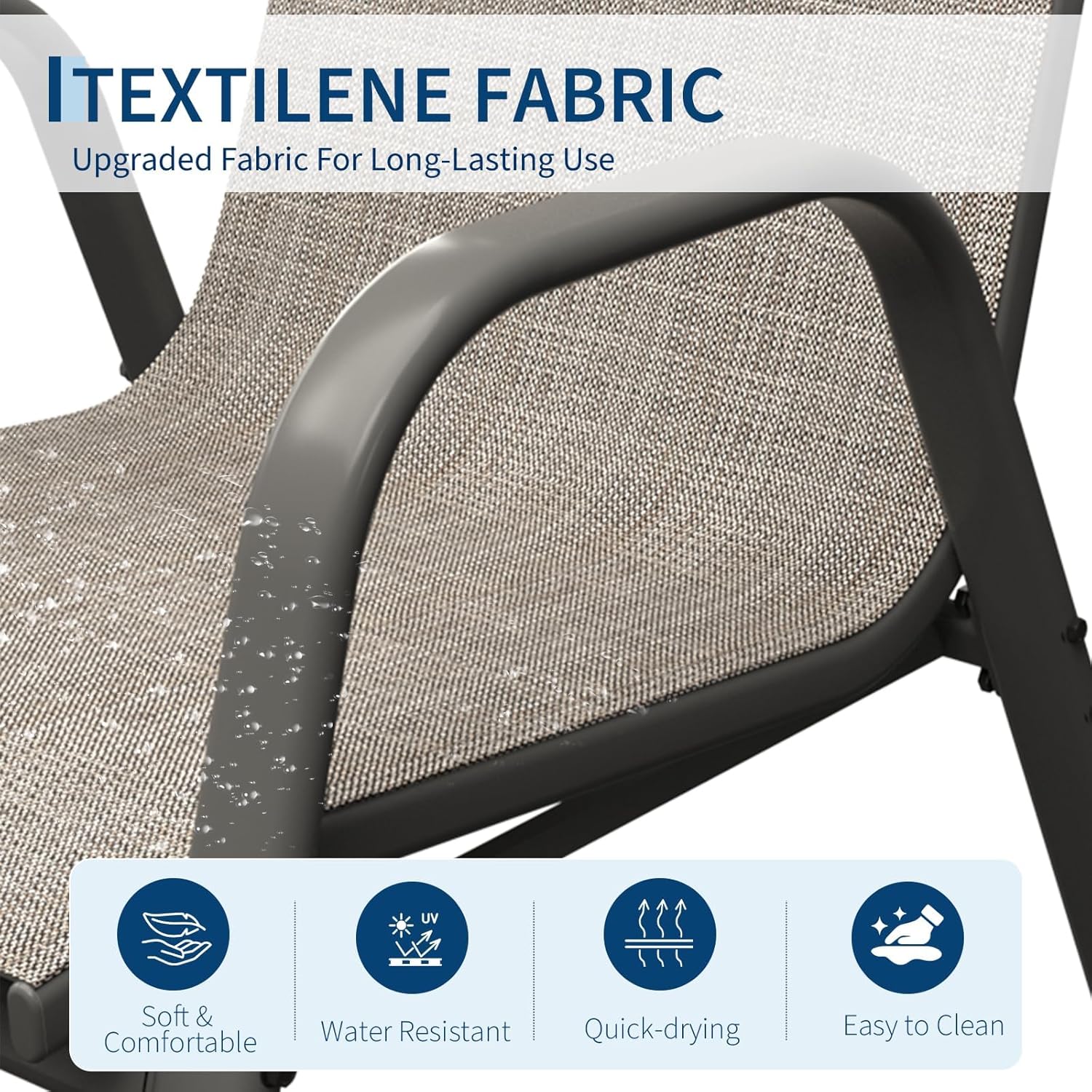 Patio Dining Chairs Set of 4,  - Outdoor Furniture Metal Chairs 评论和价格