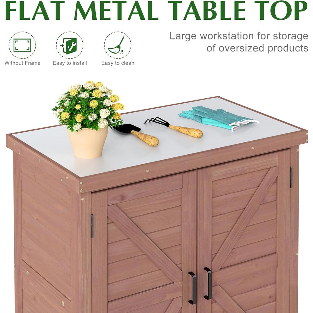 Outdoor Storage Cabinet & Pott - Outdoor Furniture Wood 评论和价格