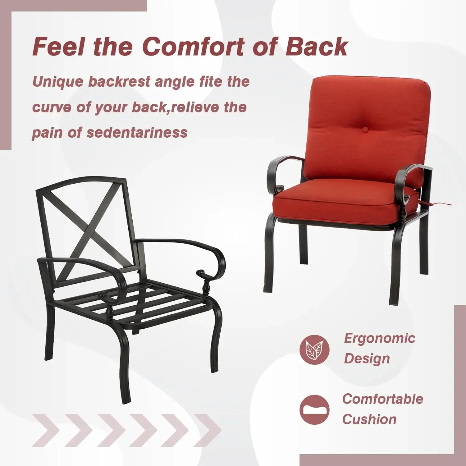 Red Outdoor Metal Bistro Chair - Outdoor Furniture Metal Chairs 评论和价格
